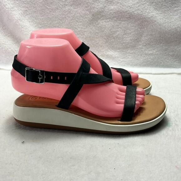 CORSO COMO Sandals Womens 6.5 Celano Black Leather Ankle Strap Buckle - Picture 5 of 11